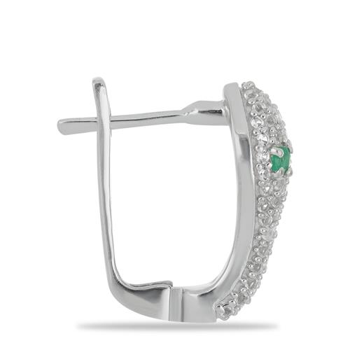BUY 925 SILVER WITH EMERALD GEMSTONE ANIMAL EARRING